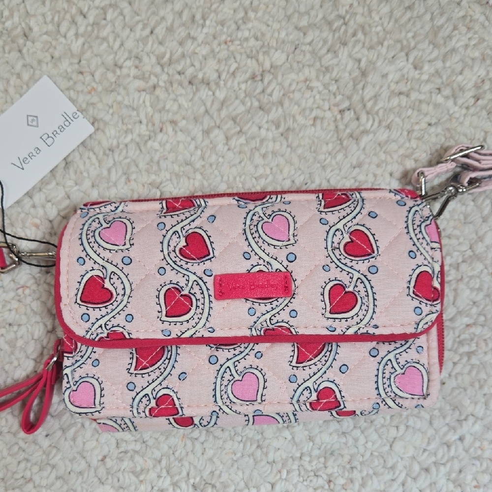 Vera Bradley Pink and Red Heart Bag. NWT!